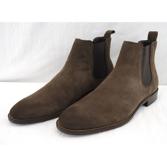 NIB Bloomingdales The Mens Store Chelsea Boots | Dark Brown Suede, size 11.5 main image 4